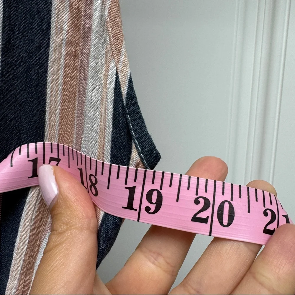 VICI White, Tan, Navy Blue Striped Maxi Dress - Picture 8 of 9